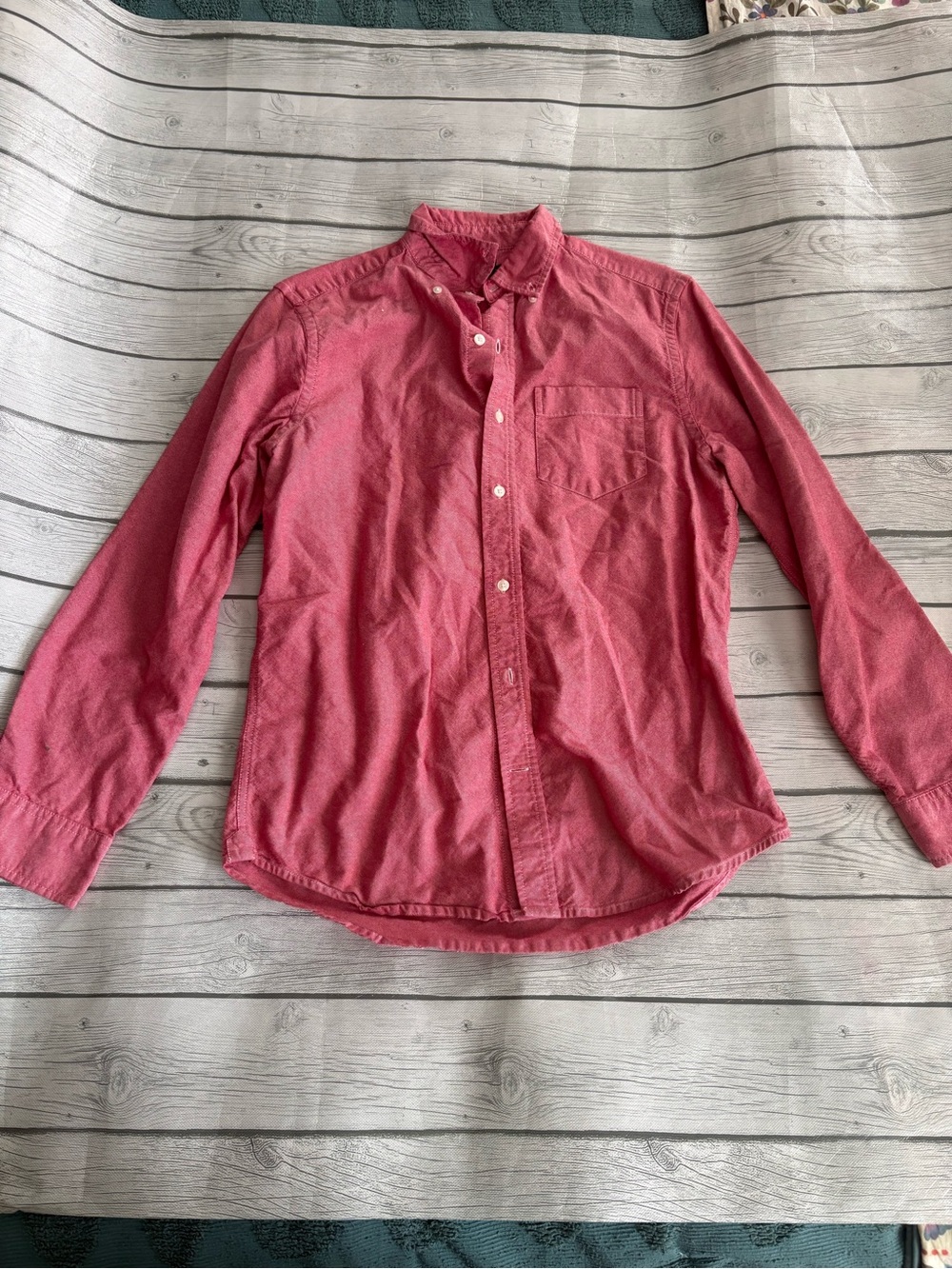 GAP Men's Button-Down Shirt in Rose Red